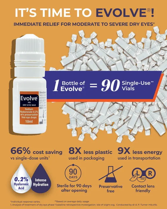 Evolve®️Dry Eye Max is designed to support every day eye comfort for moderate to severe dry eyes: 💧 100%…